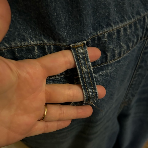 Madewell stright leg denium overalls, sz XL. In Dennett wash - Picture 11 of 16